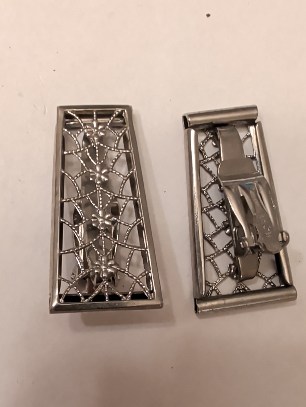 Silver-Tone Filigree Clip-On Earrings